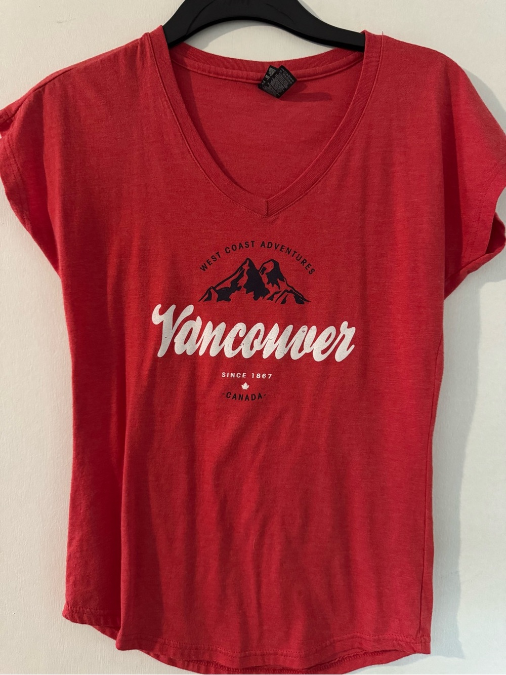 Vancouver V-Neck Graphic Tee - Red